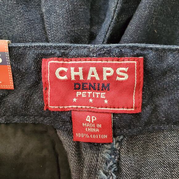 Chaps Women's Dark Blue Wide Leg Lightweight Jeans Size 4P - Picture 6 of 7